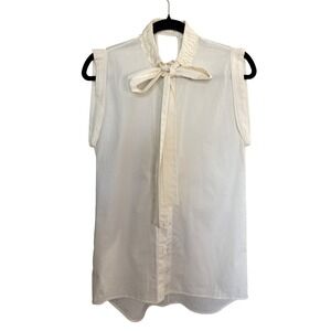 Viser SRL Sleeveless Blouse 40/US 8 White Office Work Professional Career ITALY